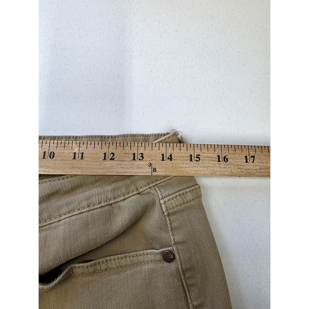 Judy Blue Tan Khaki Garment Dyed Cropped Straigtht Jeans Womens 13/31 - Picture 7 of 10